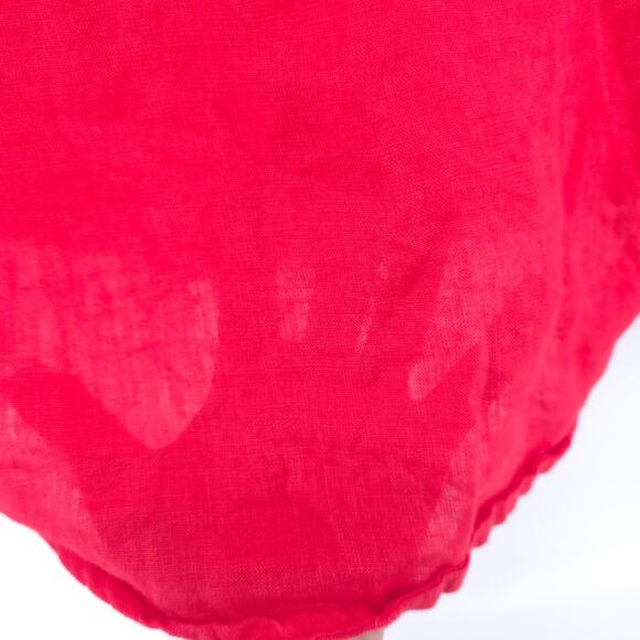 Rachel Zoe Women Red 100% Linen Relaxed Fit Long Sleeve Shell Button Down M - Picture 11 of 12